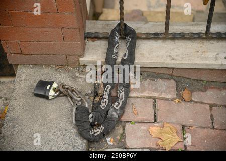 lock cable for motor or bike. Stock Photo