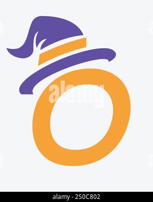 Initial Letter O Magic Hat Logo Design Concept For Magic Fantasy Symbol Stock Vector