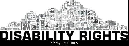 Disability Rights word cloud conceptual design isolated on white background. Stock Vector