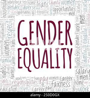 Gender Equality word cloud conceptual design isolated on white background. Stock Vector