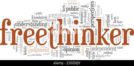 Freethinker word cloud conceptual design isolated on white background ...
