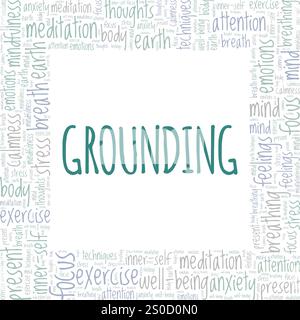 Grounding word cloud conceptual design isolated on white background. Stock Vector