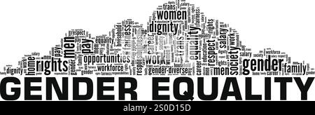 Gender Equality word cloud conceptual design isolated on white background. Stock Vector