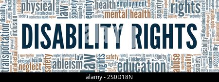 Disability Rights word cloud conceptual design isolated on white background. Stock Vector