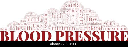 Blood Pressure word cloud conceptual design isolated on white background. Stock Vector