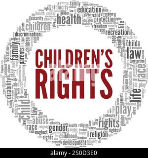 Children's Rights word cloud conceptual design isolated on white ...
