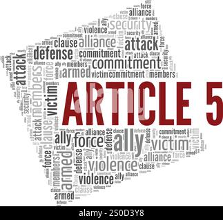 Article 5 word cloud conceptual design isolated on white background. Stock Vector