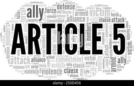 Article 5 word cloud conceptual design isolated on white background. Stock Vector