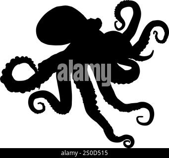 Octopus Silhouette Vector Illustration Stock Vector Image & Art - Alamy