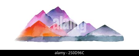 Watercolor painting of a mountain Stock Vector