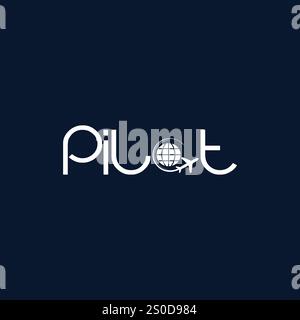 pilot lettermark modern logo design Stock Vector