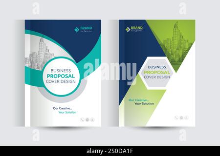 Corporate Business Proposal Catalog cover Design Template concept adept for multipurpose Projects Stock Vector