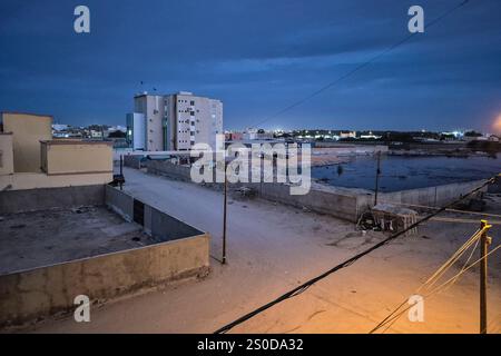 Mauritania, Nouakchott, night view of a peripheral neighborhood of the Capital Stock Photo