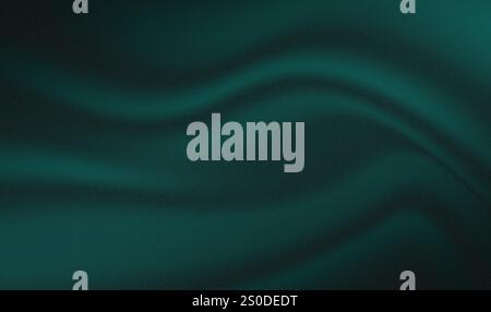 Teal Dark Abstract Waves Background – Smooth Gradient Fabric Texture with Deep Flowing Lines for Modern Design, Elegant Wallpapers and Graphic Backdro Stock Vector
