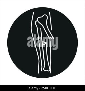Bone fractures line color icon. Household injuries sign for web page, mobile app, button, logo. Vector isolated button. Editable stroke. Stock Vector