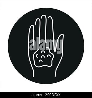 Burns line color icon. Household injuries sign for web page, mobile app, button, logo. Vector isolated button. Editable stroke. Stock Vector