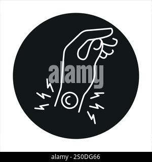 Hand sprain line color icon. Household injuries sign for web page ...
