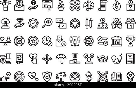 Ethics icons High-Quality Vector Icons Collection with Editable Stroke. Ideal for Professional and Creative Projects. Stock Vector