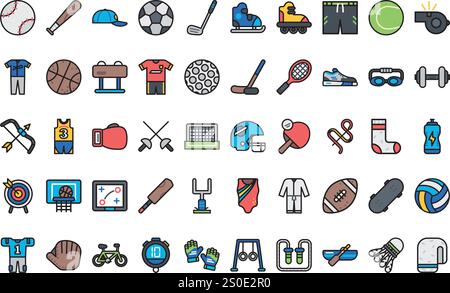 Sports icons High-Quality Vector Icons Collection with Editable Stroke. Ideal for Professional and Creative Projects. Stock Vector