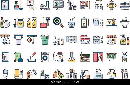 Hygiene and disinfection icons High-Quality Vector Icons Collection with Editable Stroke. Ideal for Professional and Creative Projects. Stock Vector