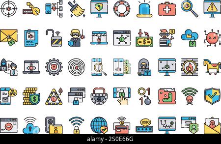Internet security icons High-Quality Vector Icons Collection with Editable Stroke. Ideal for Professional and Creative Projects. Stock Vector