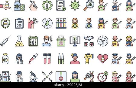 Vaccination icons High-Quality Vector Icons Collection with Editable Stroke. Ideal for Professional and Creative Projects. Stock Vector