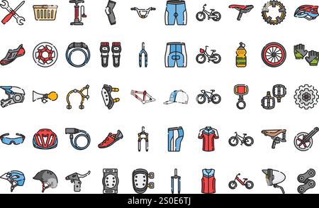 Bicycle icons High-Quality Vector Icons Collection with Editable Stroke. Ideal for Professional and Creative Projects. Stock Vector