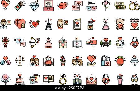 Valentines day icons High-Quality Vector Icons Collection with Editable Stroke. Ideal for Professional and Creative Projects. Stock Vector