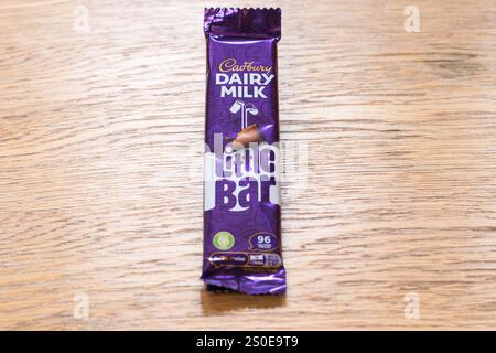 Cadburys Little Bar chocolate bar snack on a table Stock Photo
