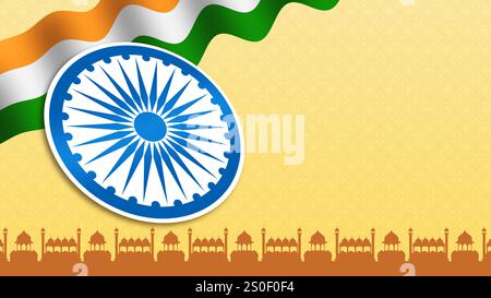Waving indian flag Chakra with Fort Frame Stock Photo - Alamy