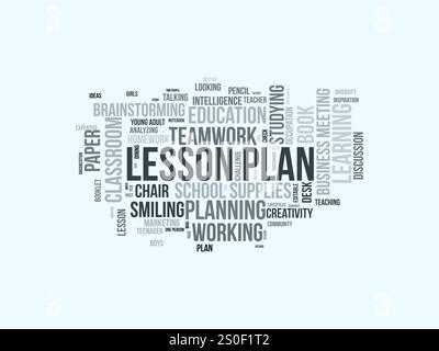 Lesson Plan word cloud template. Lesson Plan concept vector tagcloud background. vector illustration. Stock Vector