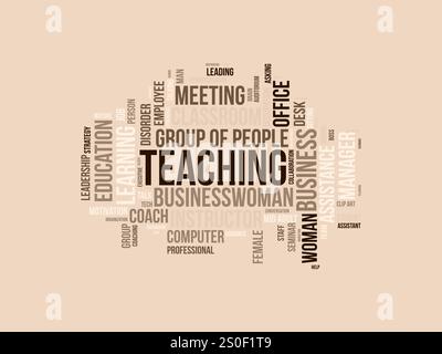 Teaching word cloud template. Teaching concept vector tagcloud background. Stock Vector