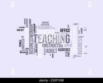 Teaching word cloud template. Teaching concept vector tagcloud background. Stock Vector