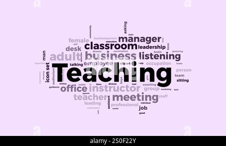 Teaching word cloud template. Teaching concept vector tagcloud background. Stock Vector