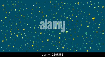 Random Placed Spray of Palm Tree Symbols - Texture, Vector Background ...