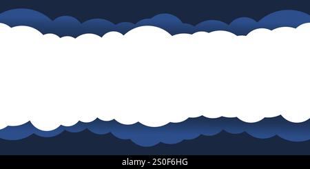 Thick Wide Mass of Clouds - Background Design Template  with Copyspace, Room, Place for Your Text - Applicable as a Base for Posters, Flyers, Postcard Stock Vector