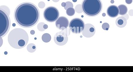 White and Blue Wallpaper, Background or Cover Design for Your Business with Rings, Bubbles Texture - Applicable As a Base for Presentations, Placards, Stock Vector