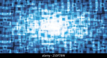 Blue and White Translucent Rounded Geometric Shapes - Abstract Background Desgin Template, Vector Applicable for Web, Technology or Science,Base for P Stock Vector