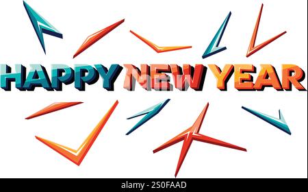 Happy New Year With Arrow Creative illustration Stock Vector