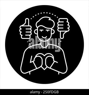 Violation of self-esteem line color icon. Sign for web page, mobile app, button, logo. Vector isolated button. Editable stroke. Stock Vector