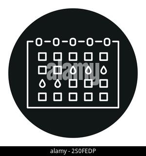 Menstrual calendar line black icon. Sign for web page, mobile app, button, logo. Vector isolated button. Editable stroke. Stock Vector