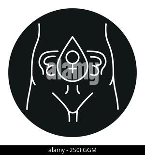 Menstruation cycle line black icon. Sign for web page, mobile app, button, logo. Vector isolated button. Editable stroke. Stock Vector