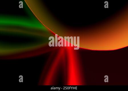 Yellow, green and red abstract background on black Stock Photo