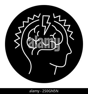 Epilepsy line black icon. Sign for web page, mobile app, button, logo. Vector isolated button. Editable stroke. Stock Vector