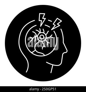 Multiple sclerosis line black icon. Sign for web page, mobile app, button, logo. Vector isolated button. Editable stroke. Stock Vector