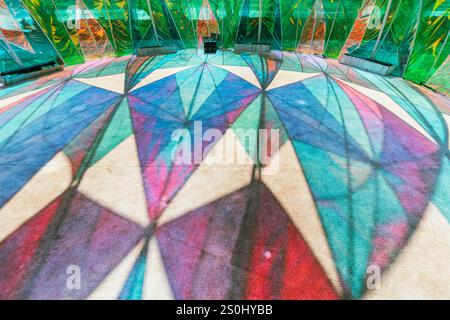 Modern pastel colored holographic dome. Stock Photo