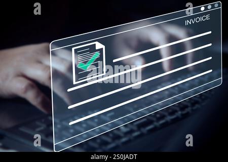 Digital E-Invoice and Statement Software for Online Transactions.Payment and Billing Invoices Business Financial Operations concept Stock Photo