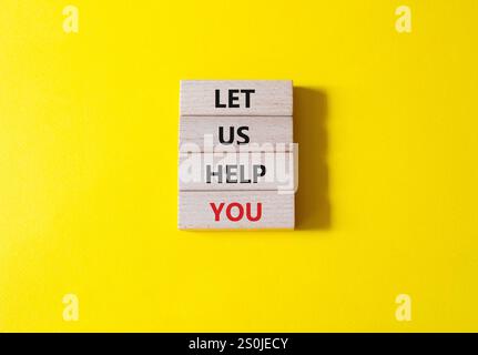 Let Us Make A Plan, words in wooden alphabet letters isolated on yellow ...