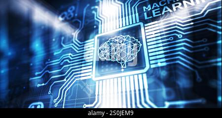 Machine Deep learning algorithms, Artificial intelligence, AI, Automation and modern technology in business as concept. Stock Photo