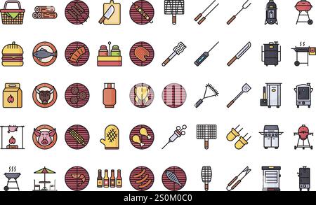 Barbecue icons High-Quality Vector Icons Collection with Editable Stroke. Ideal for Professional and Creative Projects. Stock Vector